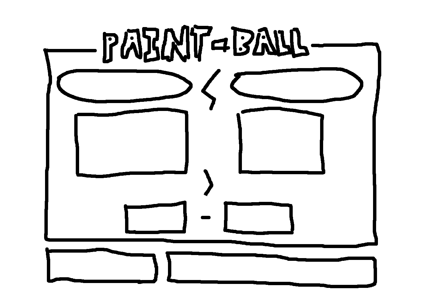 hand-drawn paint-ball scoreboard art