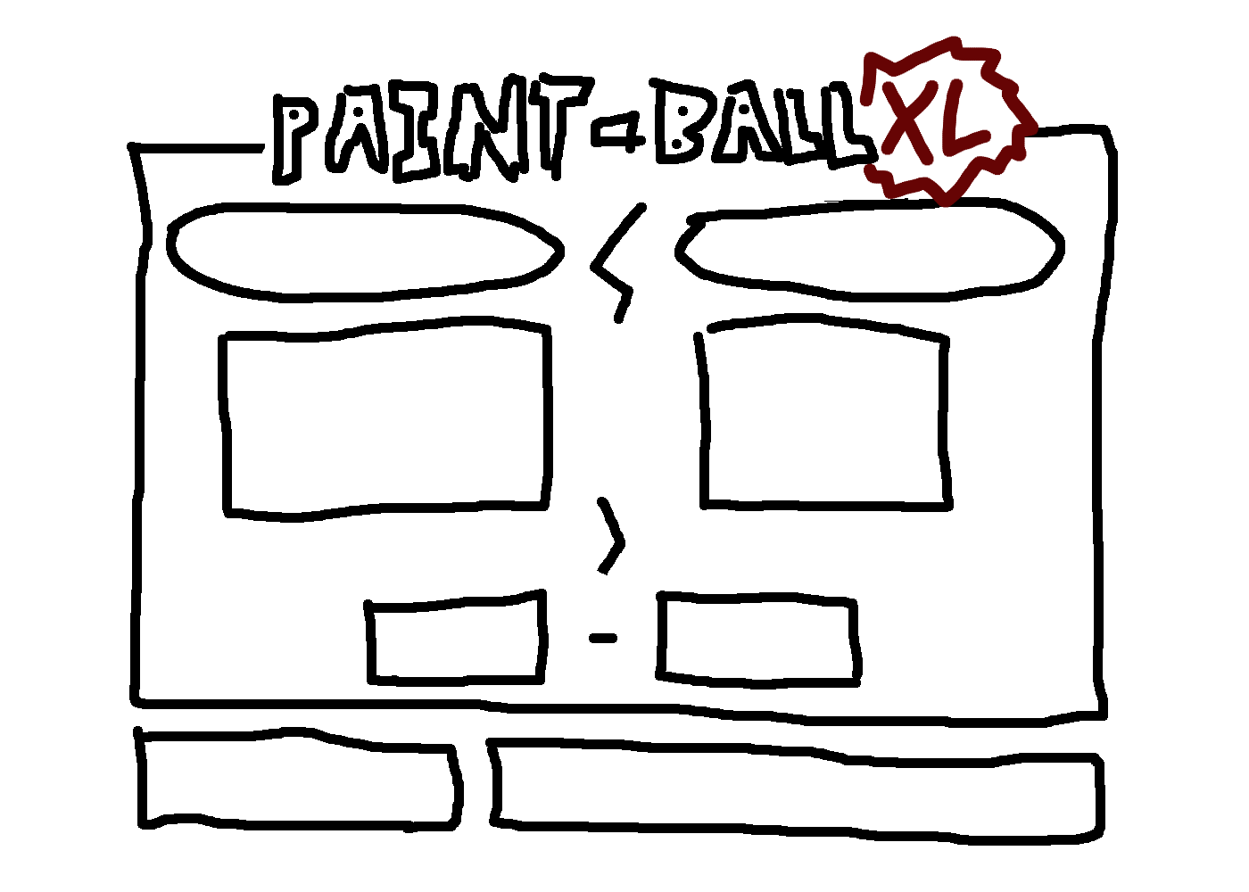 hand-drawn paint-ball xl scoreboard art